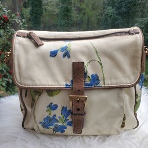 Vintage Prada Floral Satin W/Leather Handbag